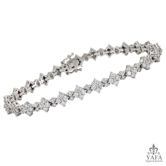 Round Diamond Marquise Riviere Bracelet