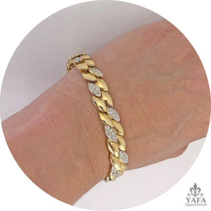 Articulated Diamond Foliate Bracelet