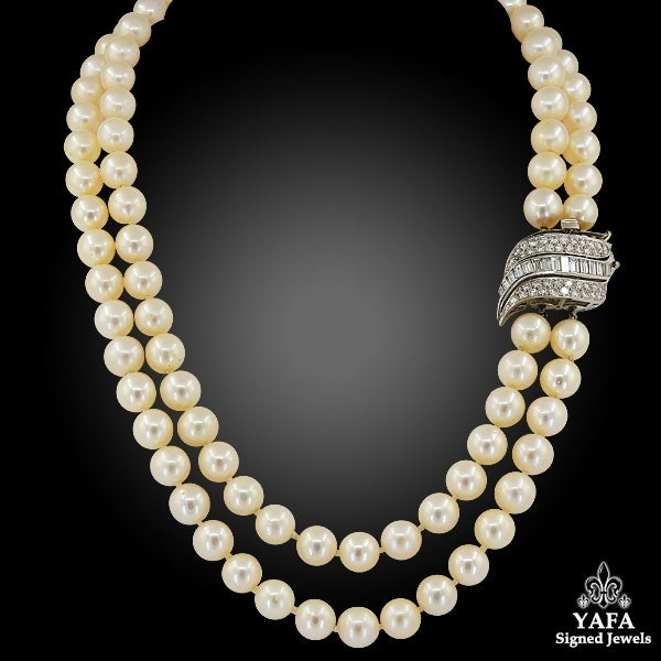 Double Strand Pearl Riviere Necklace