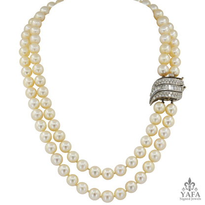 Double Strand Pearl Riviere Necklace