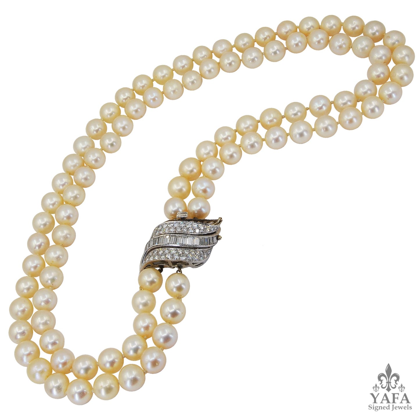 Double Strand Pearl Riviere Necklace