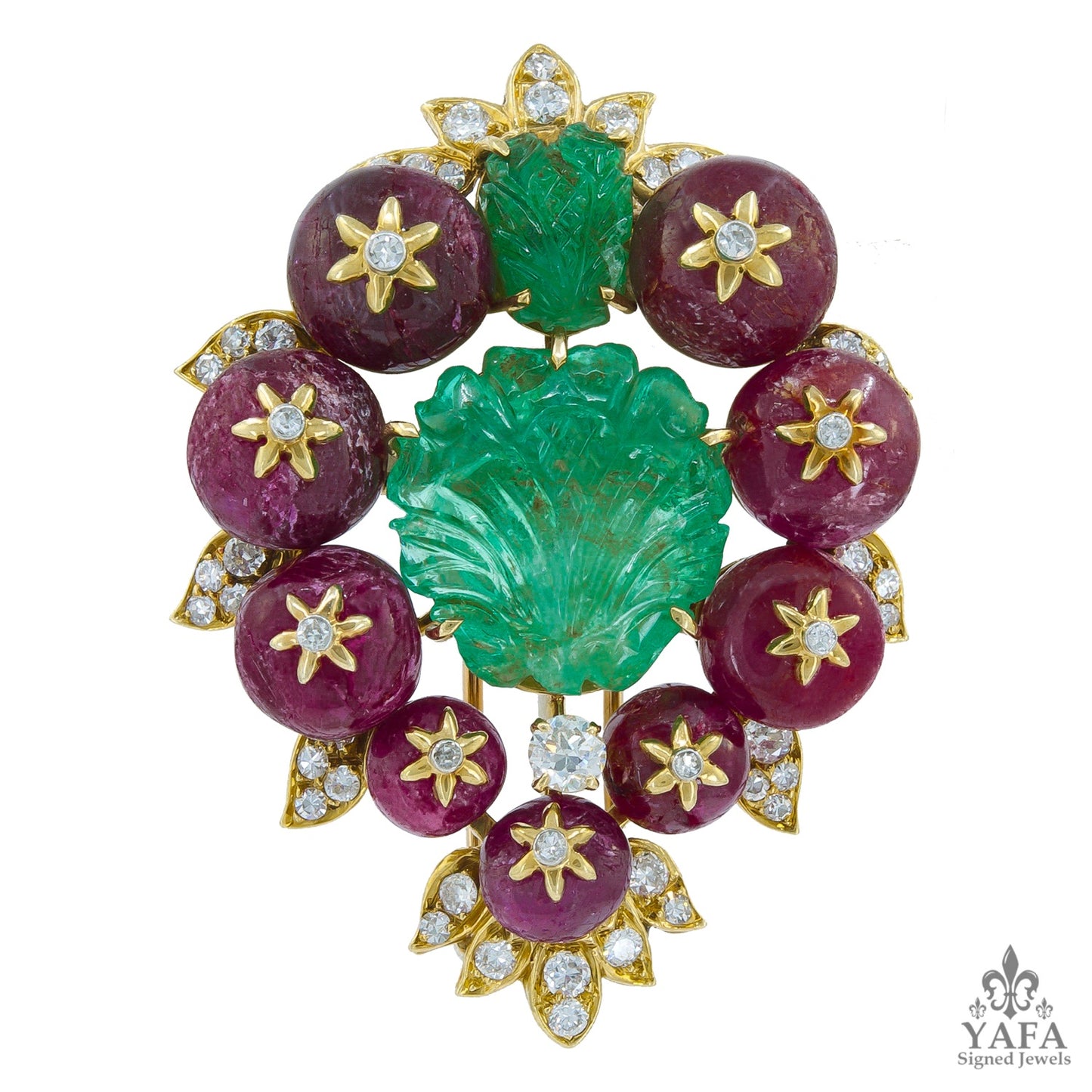 VAN CLEEF & ARPELS India Motif Emerald Sautoir Convertible Suite