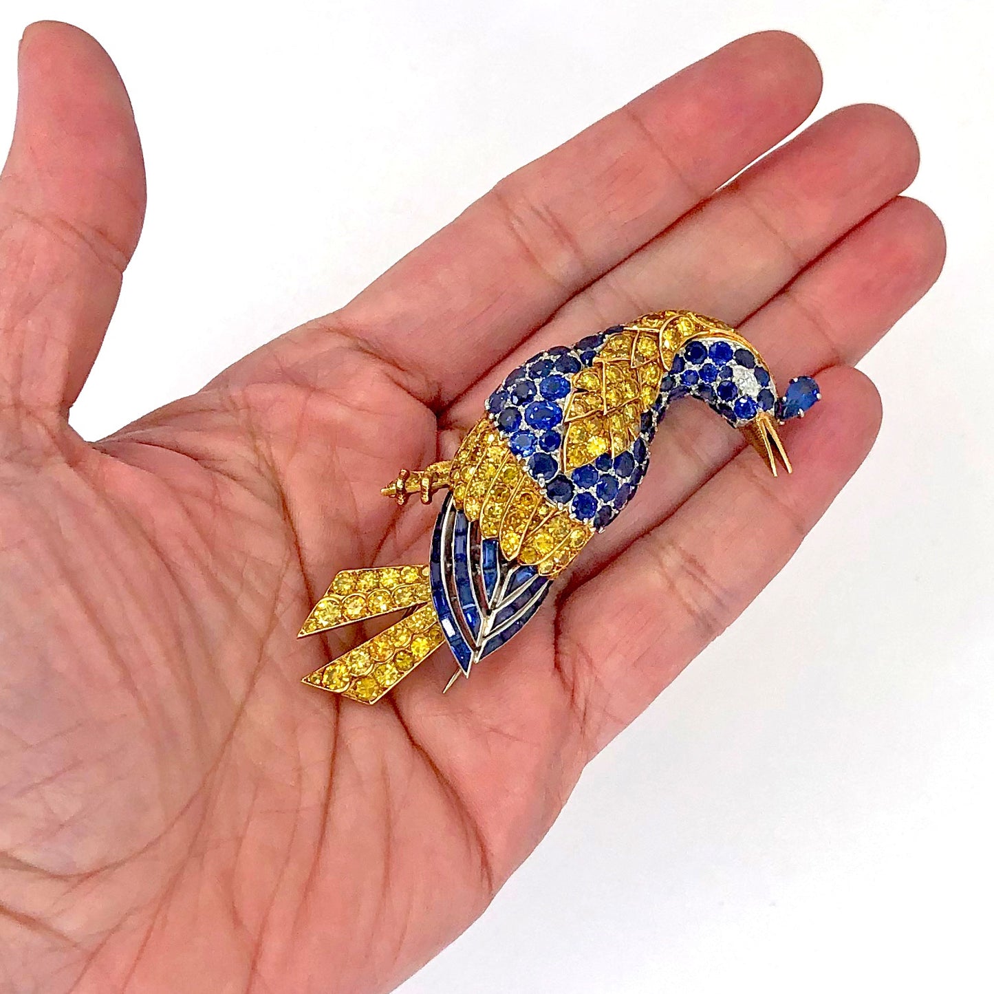 CARTIER Diamond Sapphire Bird Brooch