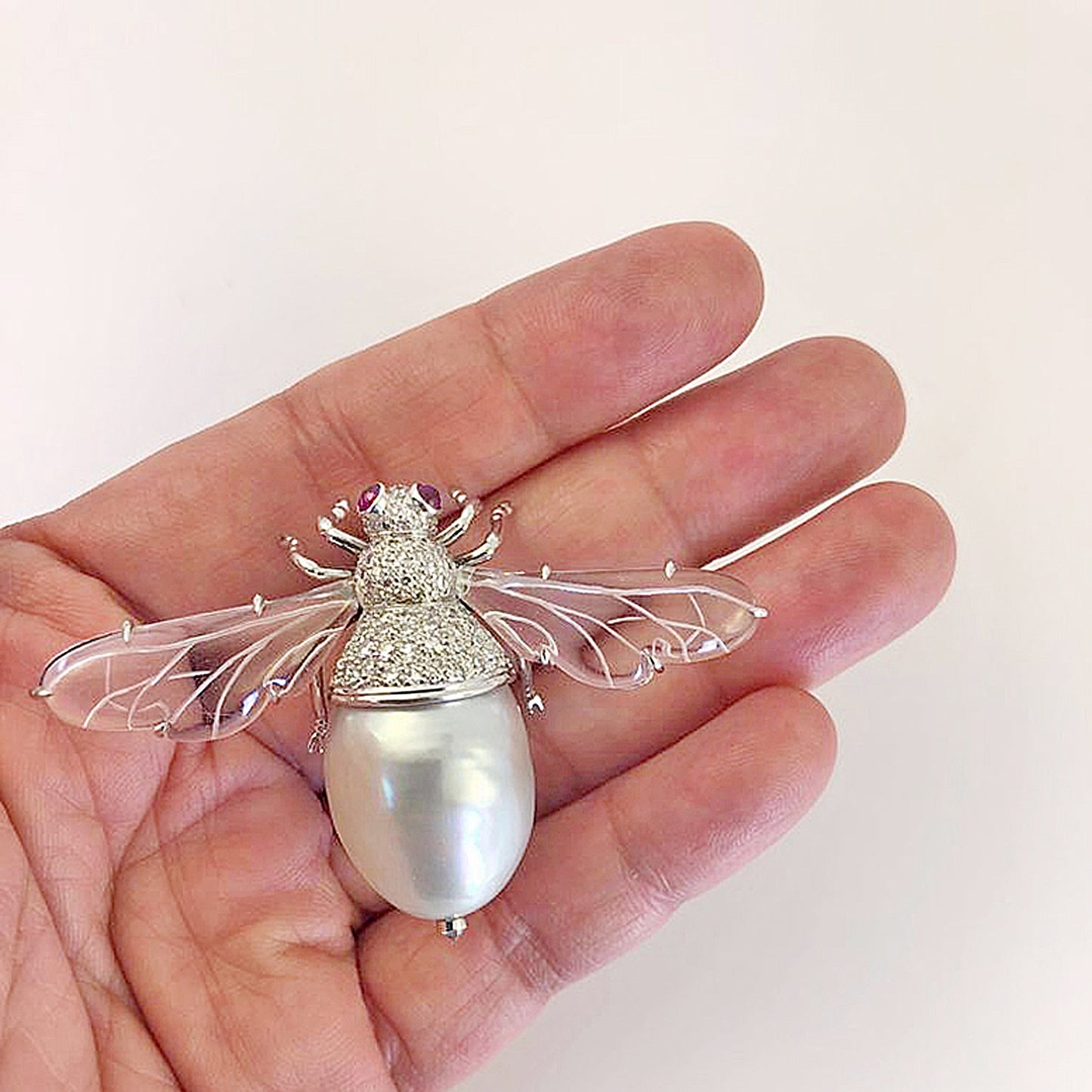 HAUME Pearl Diamond Queen Bee Brooch