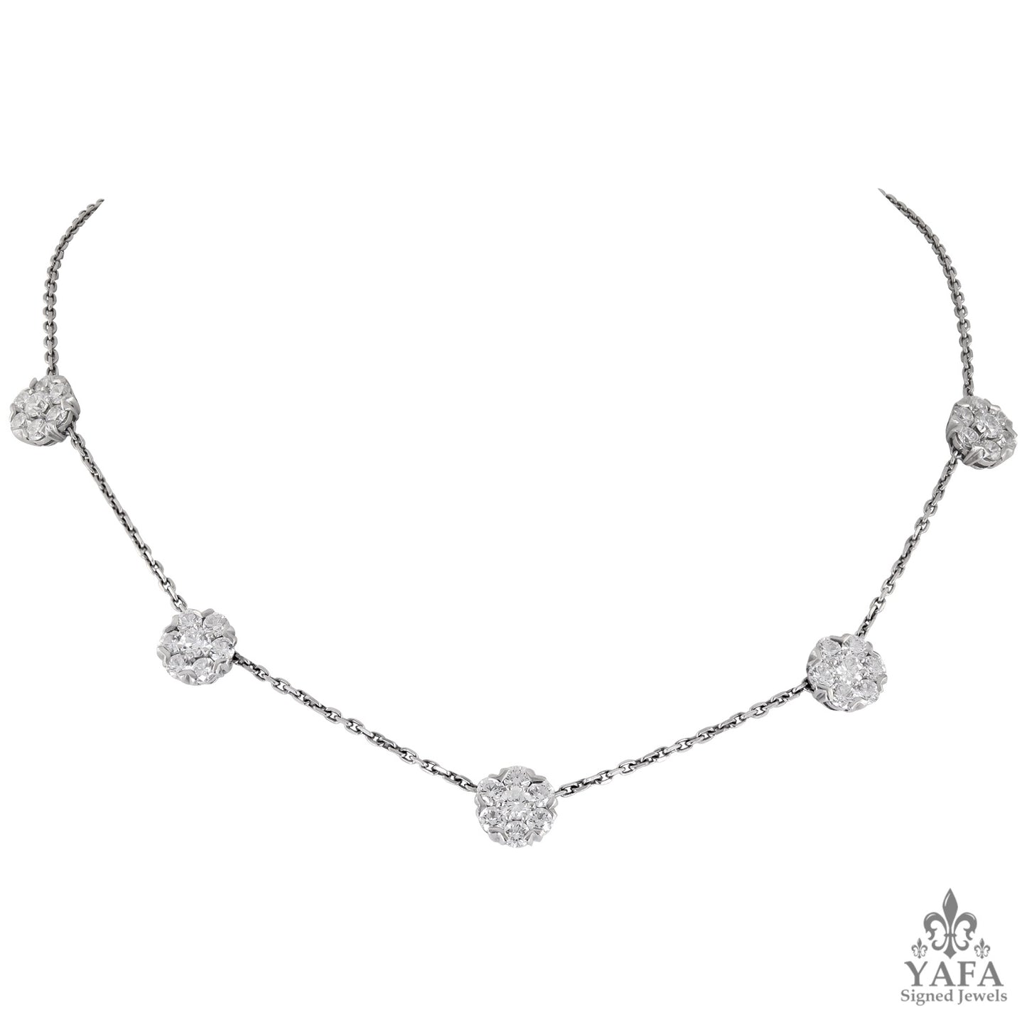 OSCAR HEYMAN Diamond Floret Collar Necklace