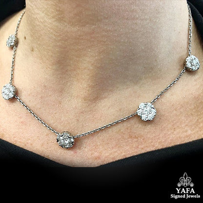 OSCAR HEYMAN Diamond Floret Collar Necklace