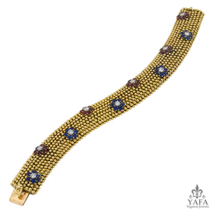 BULGARI Diamond, Ruby, Sapphire Bracelet