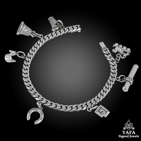 18k White Gold Jewish Diamond Cord Charm Bracelet – CJ Charles Jewelers