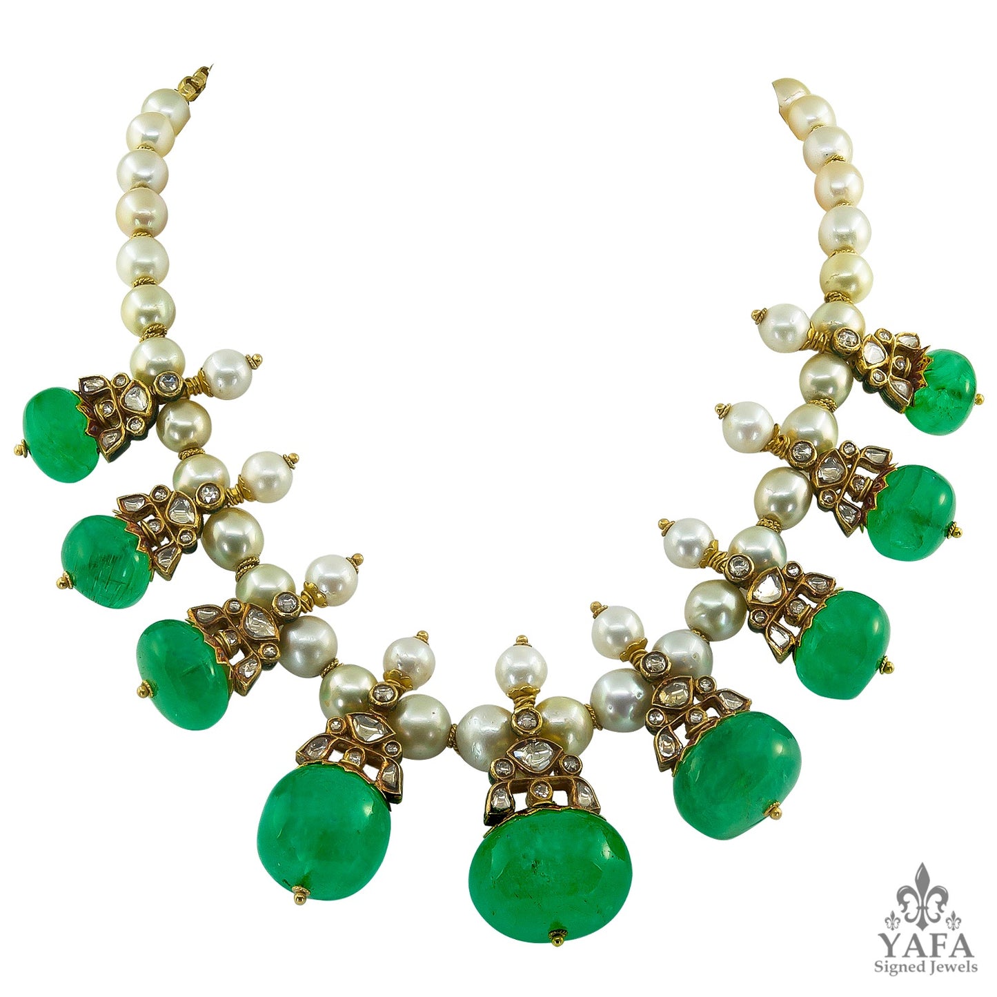 India Motif Emerald Pearl Diamond Reversible Suite