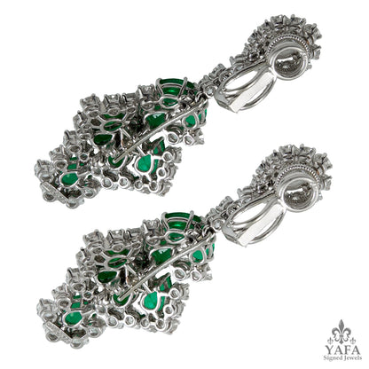HARRY WINSTON Emerald Diamond Chandelier Earrings