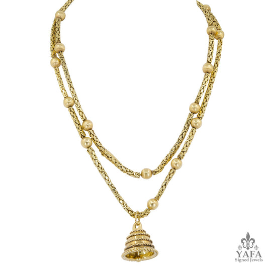 VAN CLEEF & ARPELS Bell Charm Sautoir Necklace