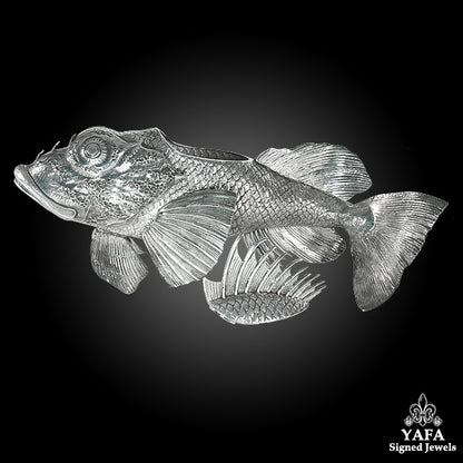 BUCCELLATI Silver Sea Rock Fish Centerpiece