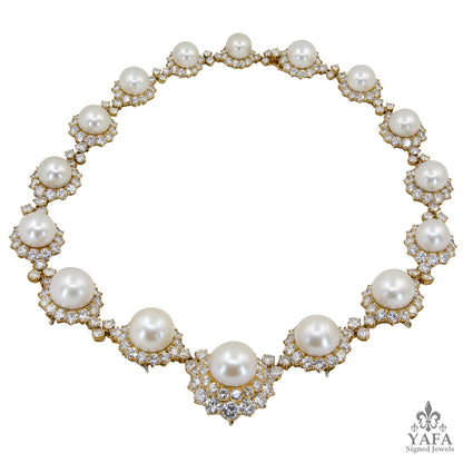 VAN CLEEF & ARPELS Diamond, Pearl Necklace