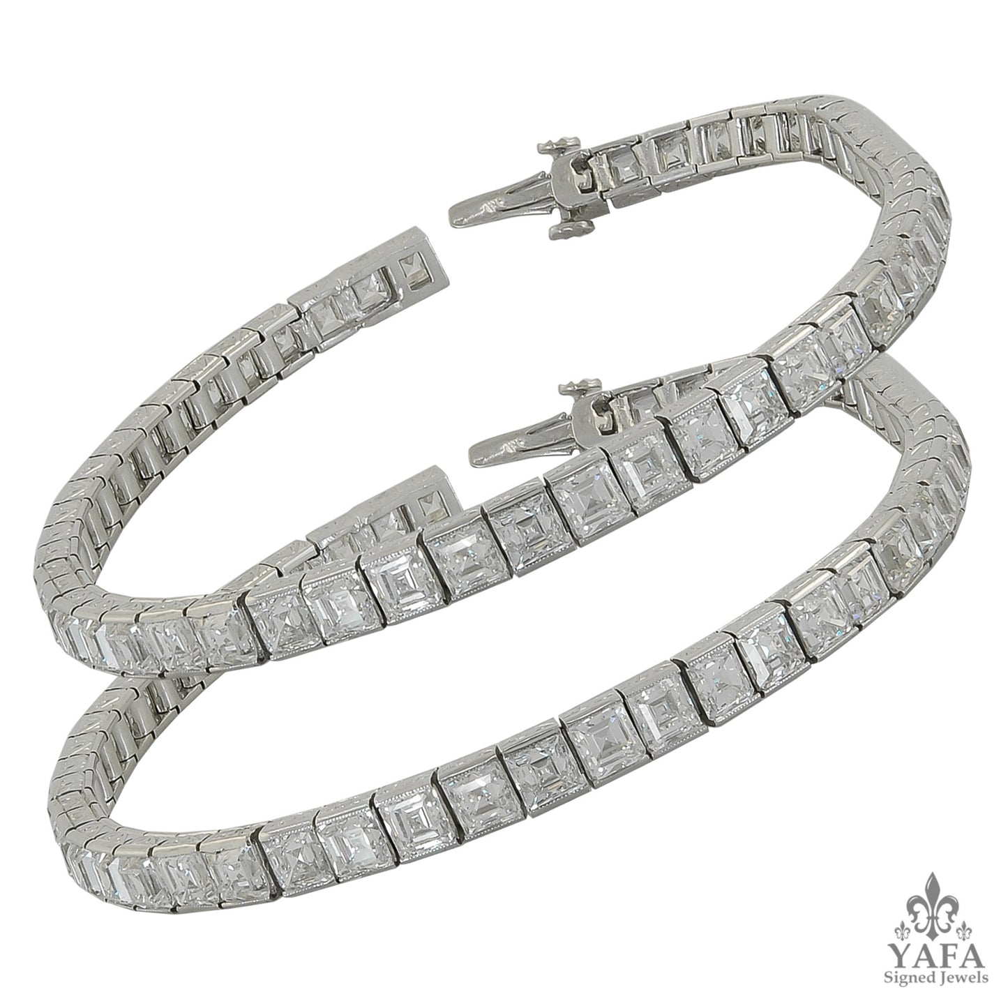 Art Deco Diamond Straight Line Two Bracelets
