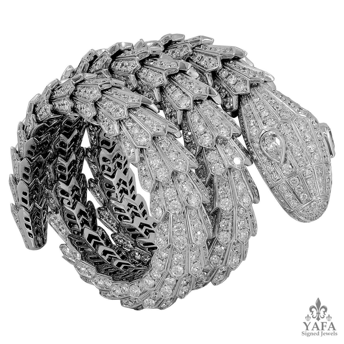 BULGARI Full Pave Diamond Serpenti Bracelet