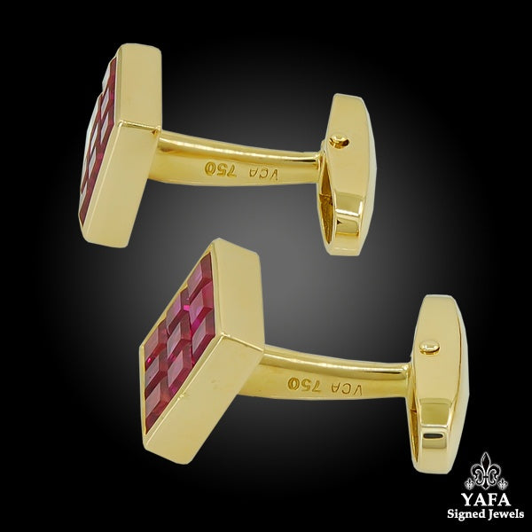 VAN CLEEF & ARPELS Mystery Set&#x2122; Ruby Cufflink Suite 90s