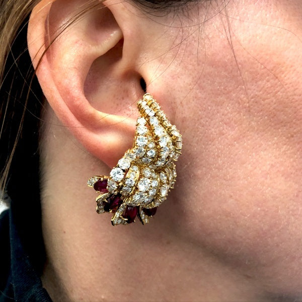 M.GERARD Diamond, Ruby Earrings