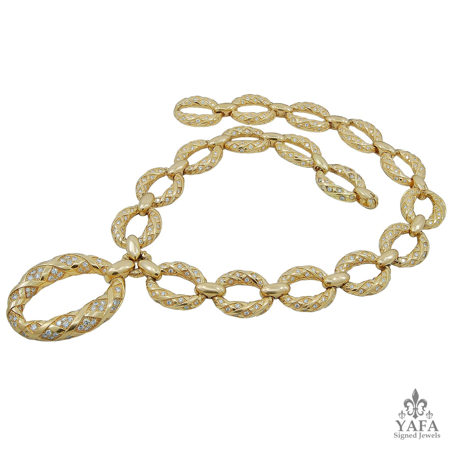 VAN CLEEF & ARPELS Diamond Long Chain Gold Necklace