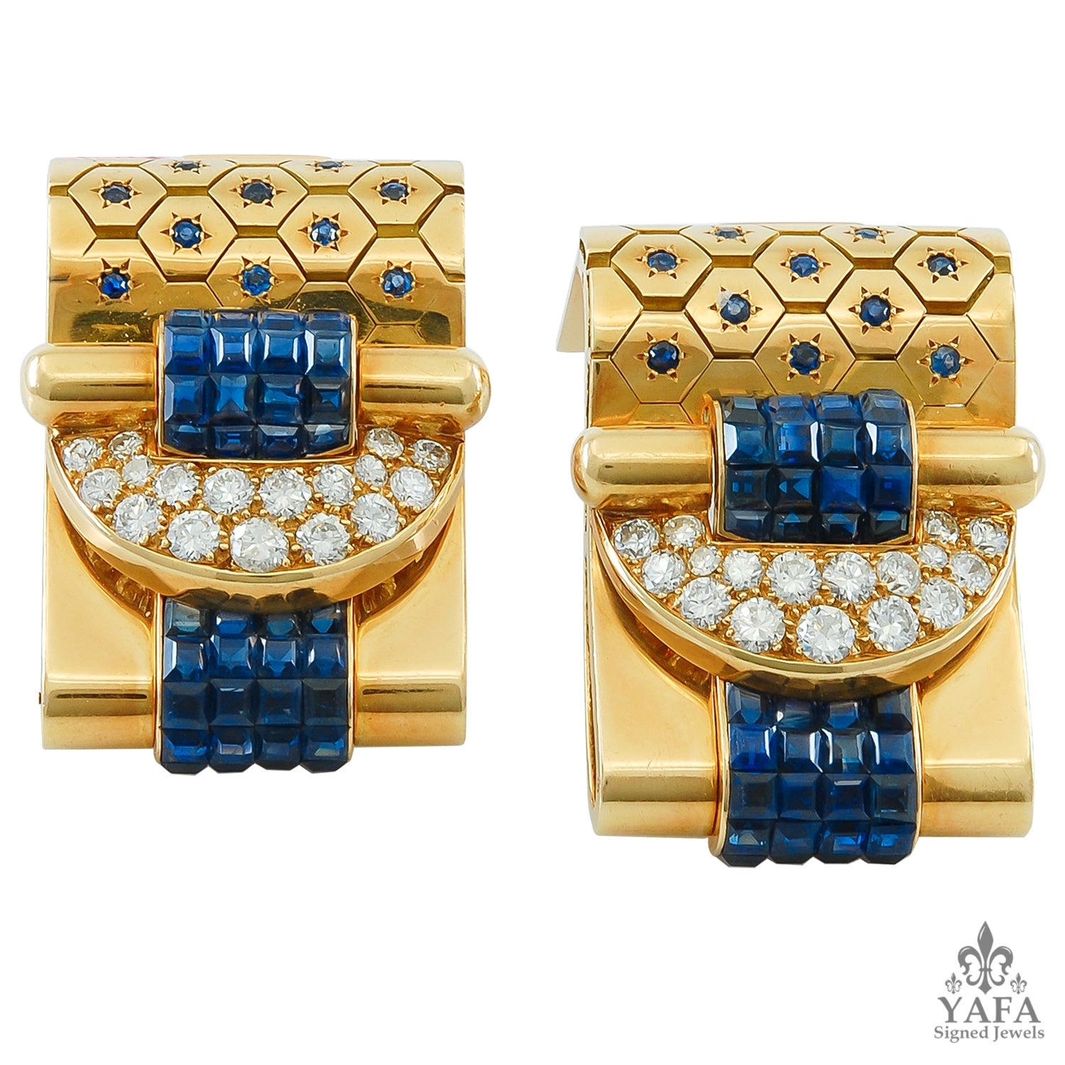 VAN CLEEF ARPELS Mystery Set, Ludo Hexagone Brooch Pair