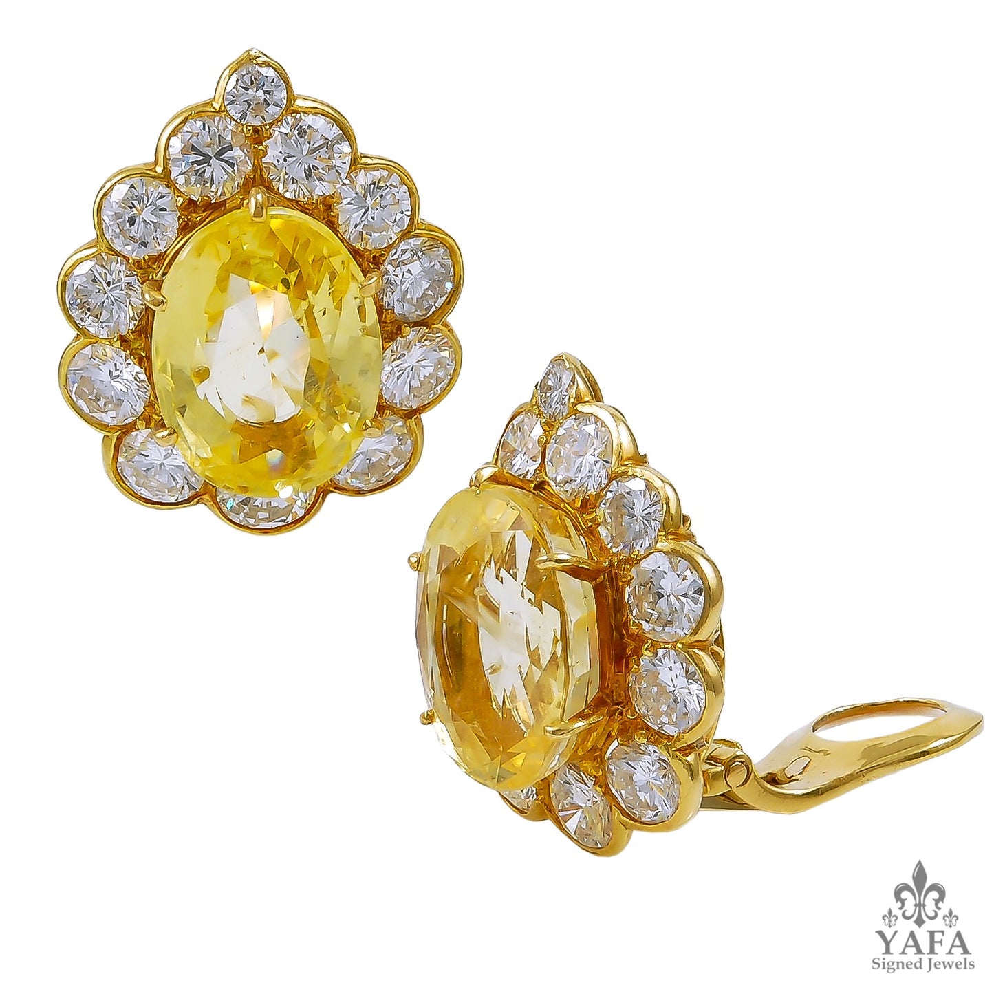 VAN CLEEF & ARPELS Diamond, Yellow Sapphire Earrings