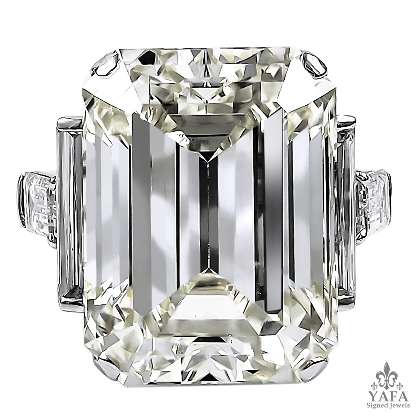 DAVID WEBB Emerald-Cut Diamond Engagement Ring - 52.55 cts.
