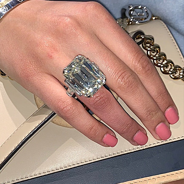 DAVID WEBB Emerald-Cut Diamond Engagement Ring - 52.55 cts.