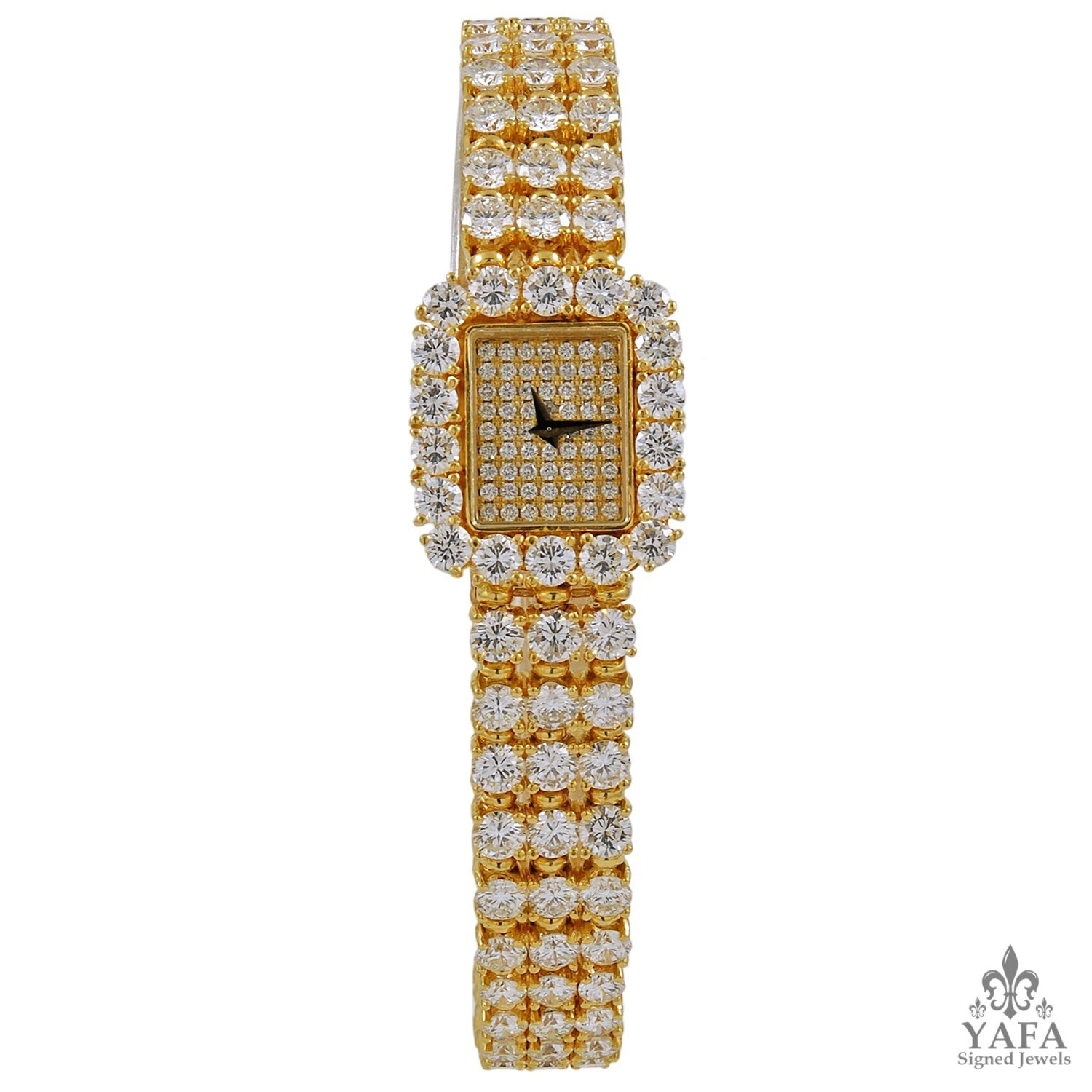 PIAGET 18mm Diamond Halo Bracelet Watch Yafa Signed Jewels