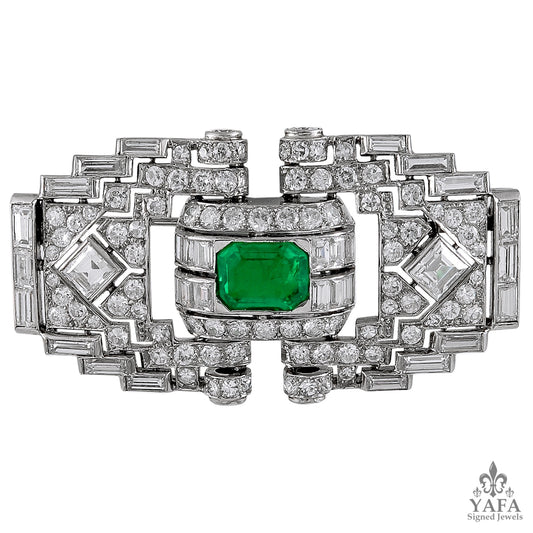MAUBOUSSIN Diamond Emerald Brooch