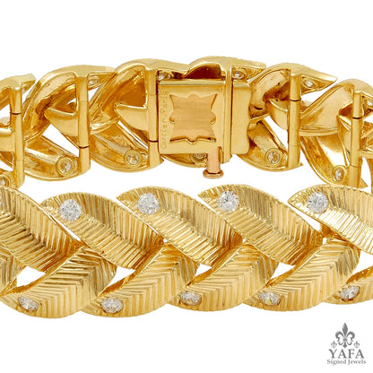 Cartier Diamond Braided Motif Gold Bracelet