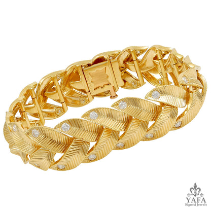 Cartier Diamond Braided Motif Gold Bracelet
