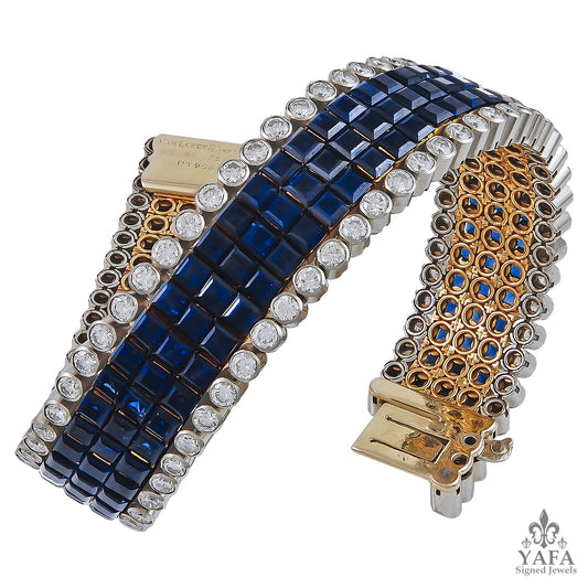VAN CLEEF & ARPELS Diamond and Sapphire Mystery-Set Bracelet