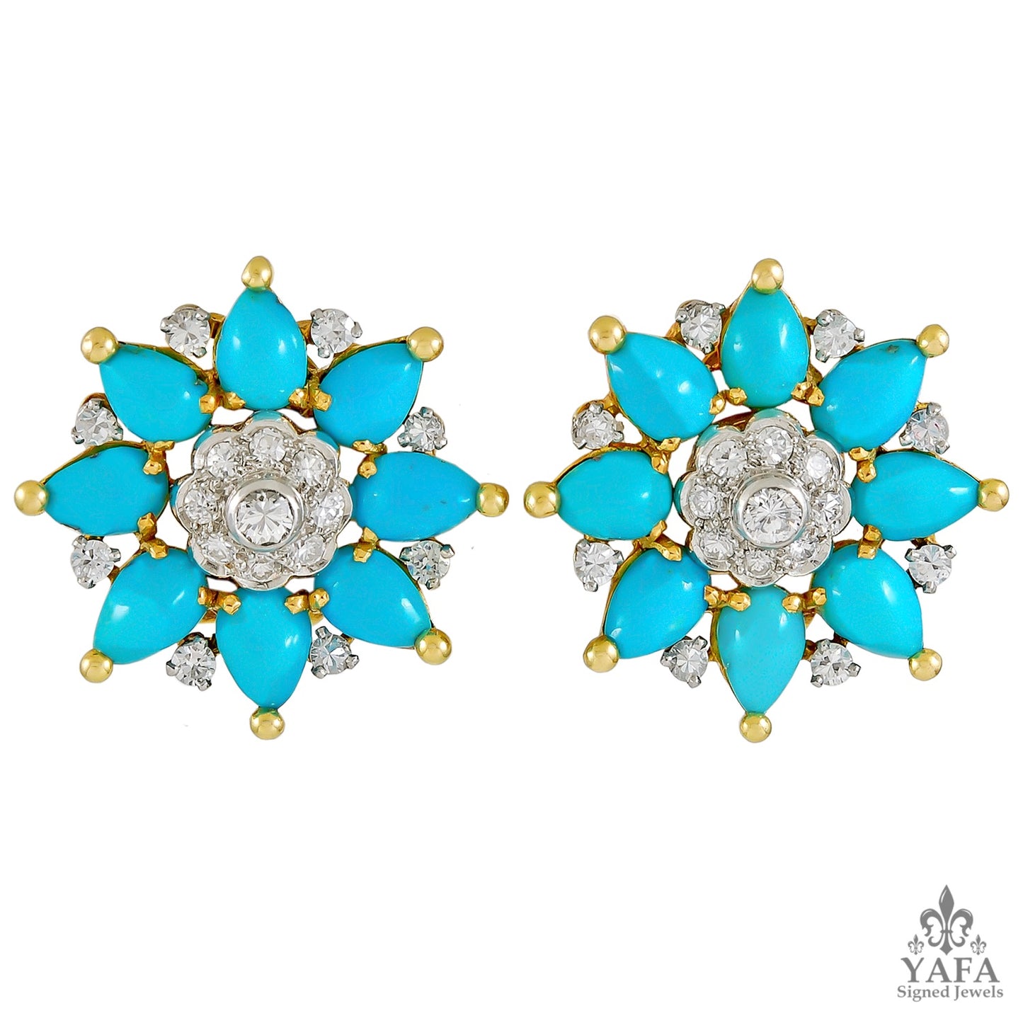 MARCHAK Diamond Turquoise Earrings