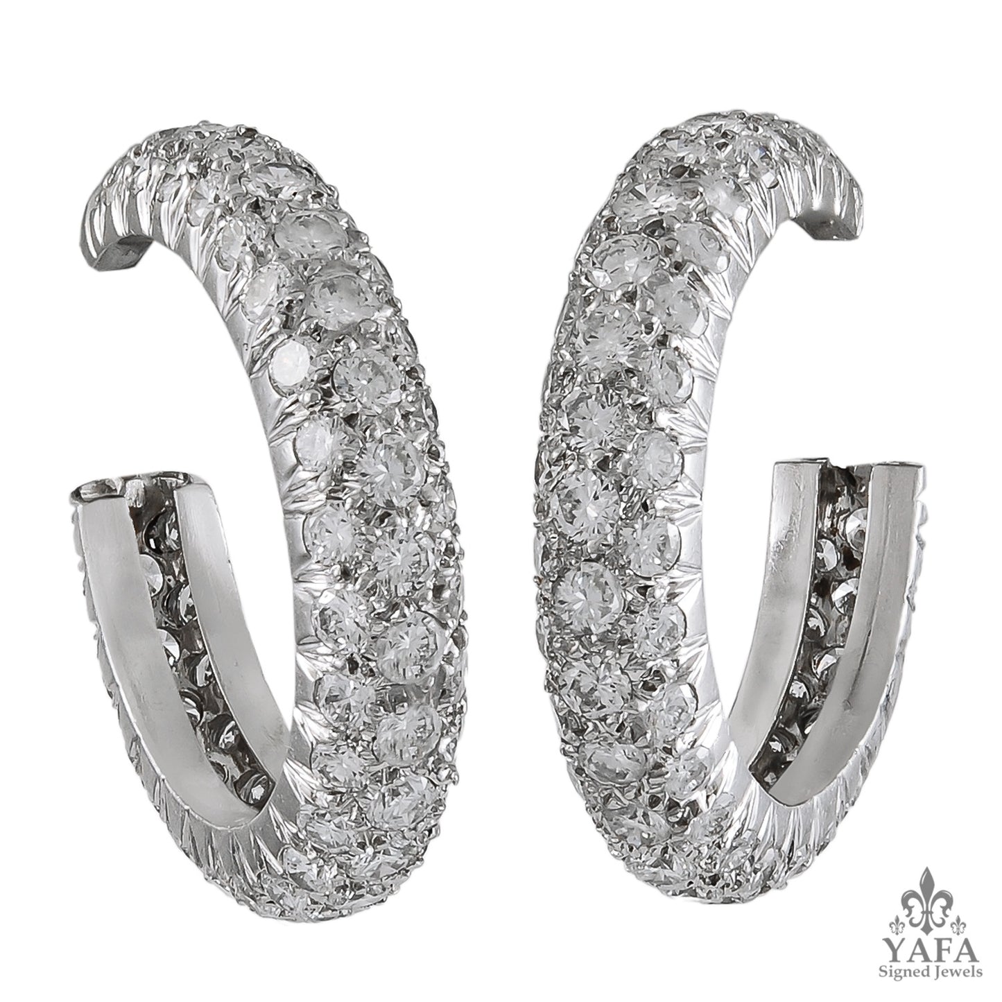 VAN CLEEF & ARPELS Diamond Pave Hoop Earrings