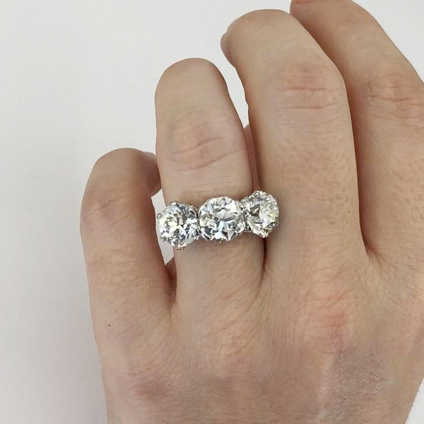 Art Deco Three Stone Diamond Ring