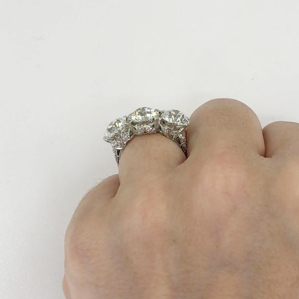 Art Deco Three Stone Diamond Ring