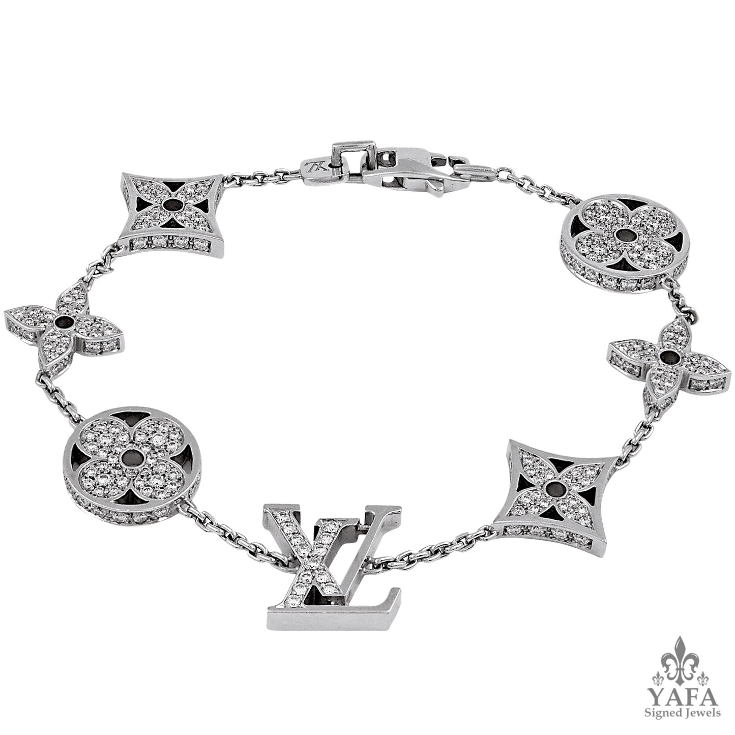 LOUIS VUITTON Diamond Monogram Bracelet – Yafa Signed Jewels