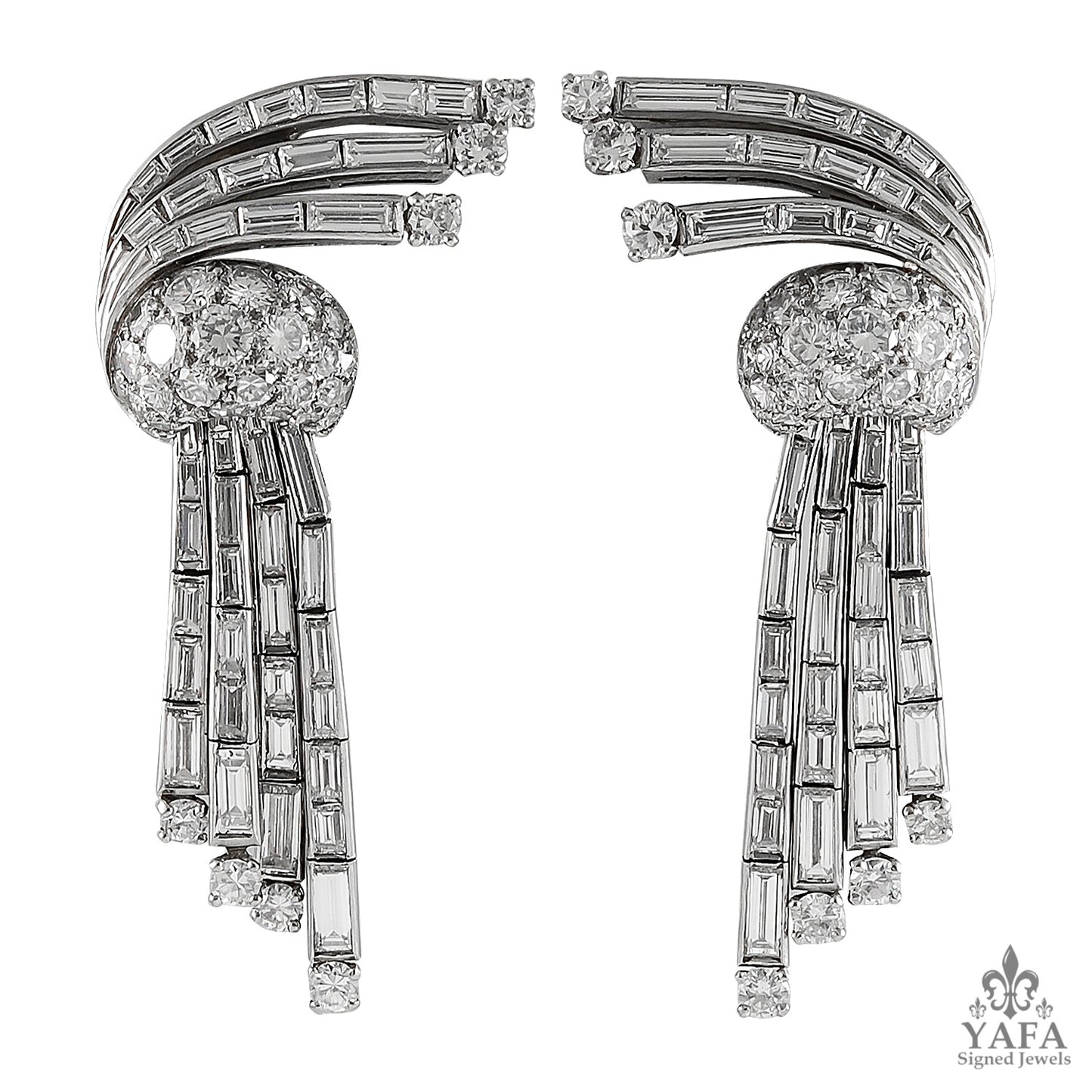 Vintage Platinum Diamond Earrings