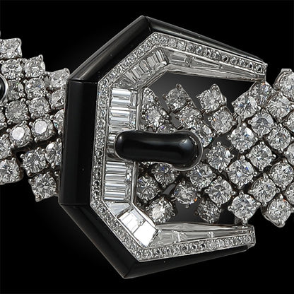 18k Gold Diamond, Onyx Necklace