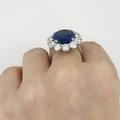 Contemporary Cushion Cut Sapphire Diamond Ring 16.80 cts