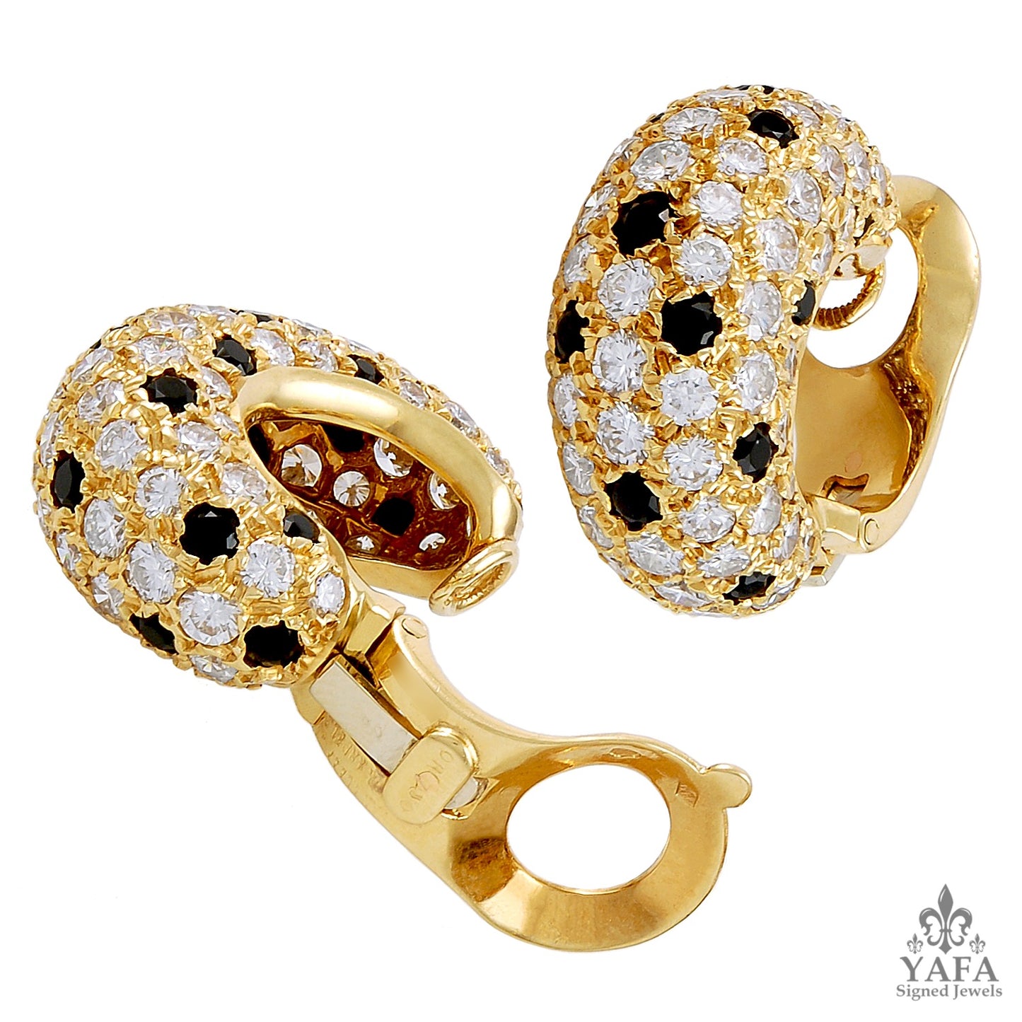 VAN CLEEF & ARPELS Pelouse Diamond Onyx Bombe Earrings