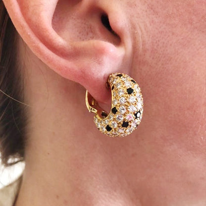 VAN CLEEF & ARPELS Pelouse Diamond Onyx Bombe Earrings