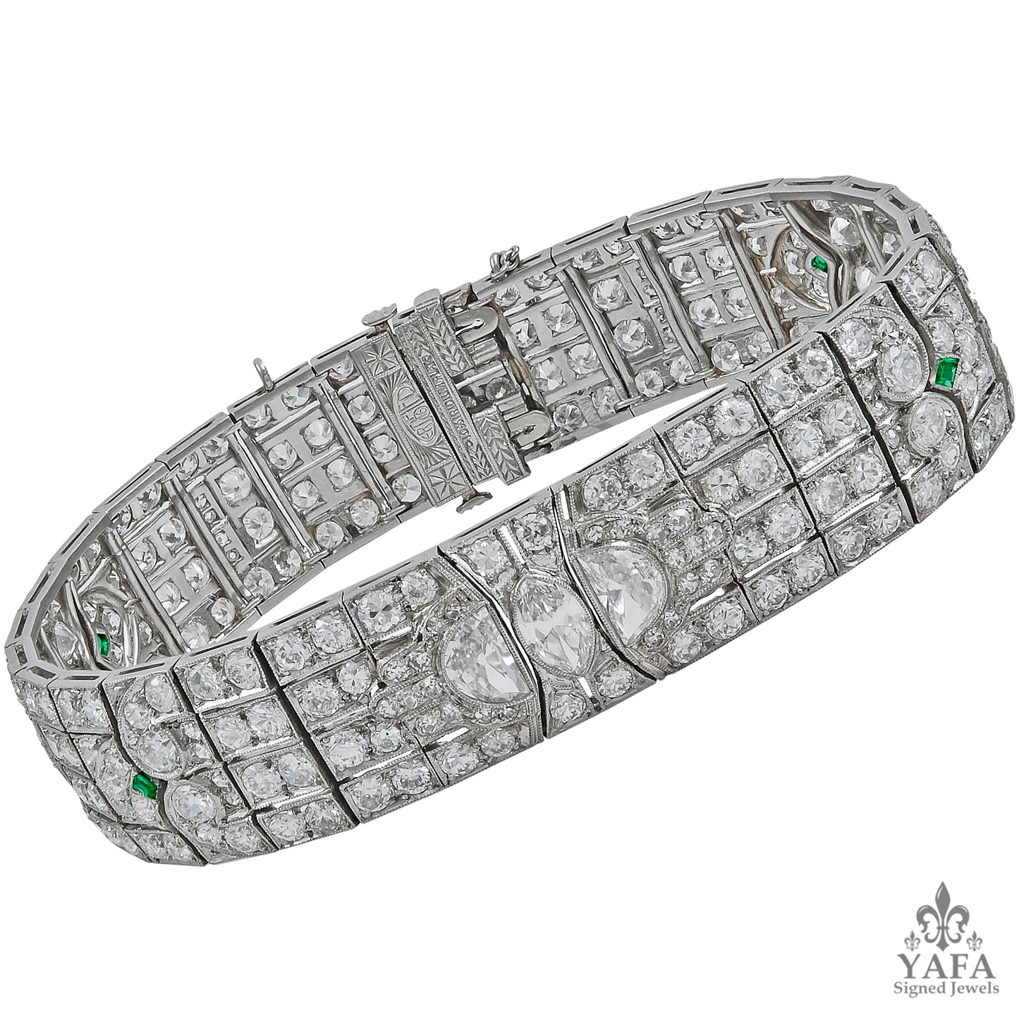 Art Deco Diamond, Emerald Bracelet