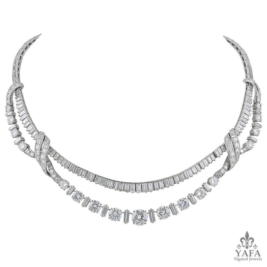 Circa 1950s Platinum Diamond Necklace