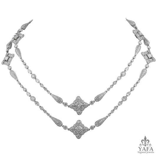 Contemporary Deco-Style Diamond Opera Necklace