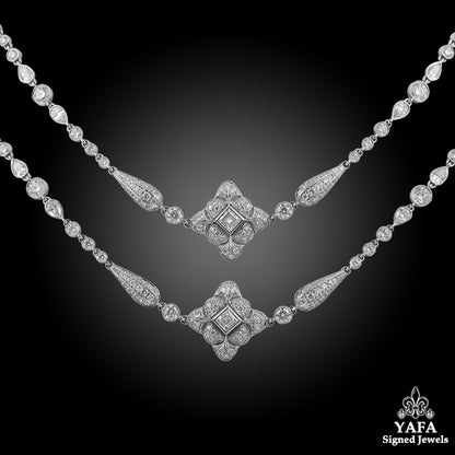 Contemporary Deco-Style Diamond Opera Necklace