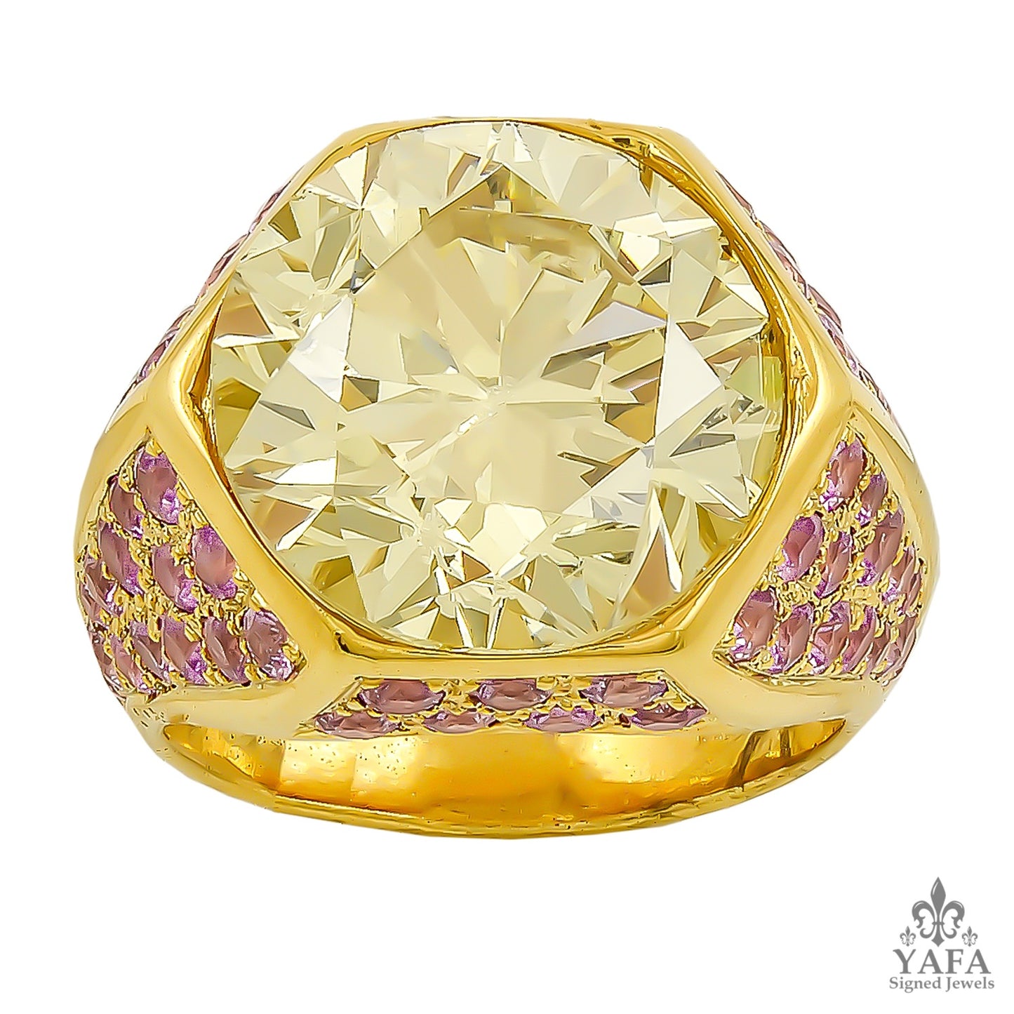 BULGARI Yellow Diamond and Pink Sapphire Ring