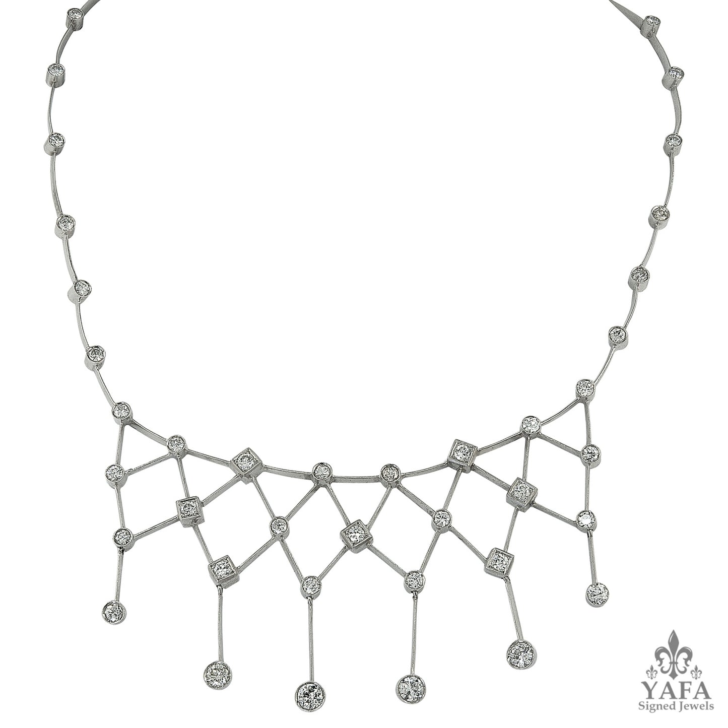 Platinum Diamond Drop Necklace
