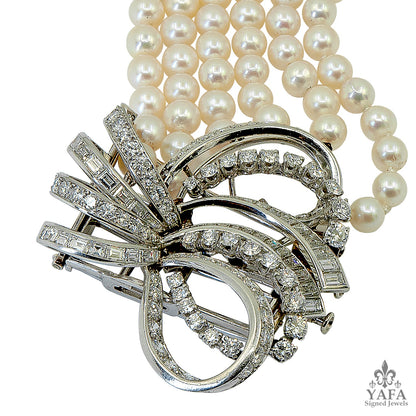 BOUCHERON Pearl, Diamond Brooch Bracelet
