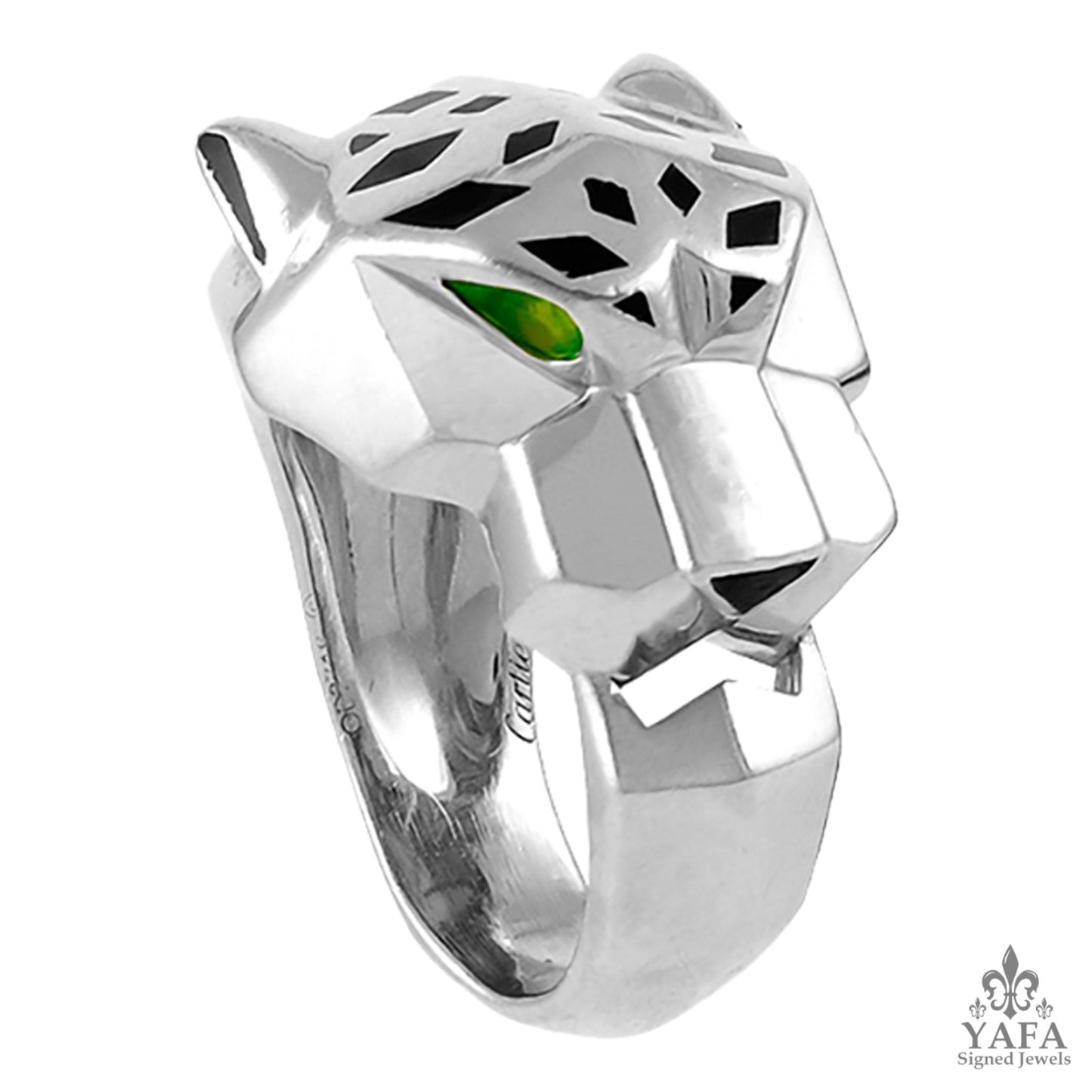 CARTIER Onyx and Tsavorite Panther Ring