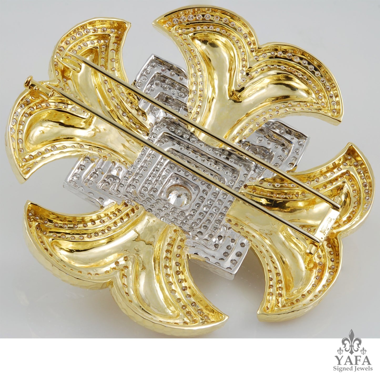 DAVID WEBB Maltese Cross Diamond Brooch